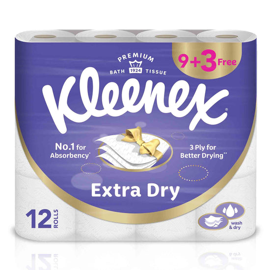 Kleenex Bath Tissues Extra Dry 3 Ply 12 Rolls