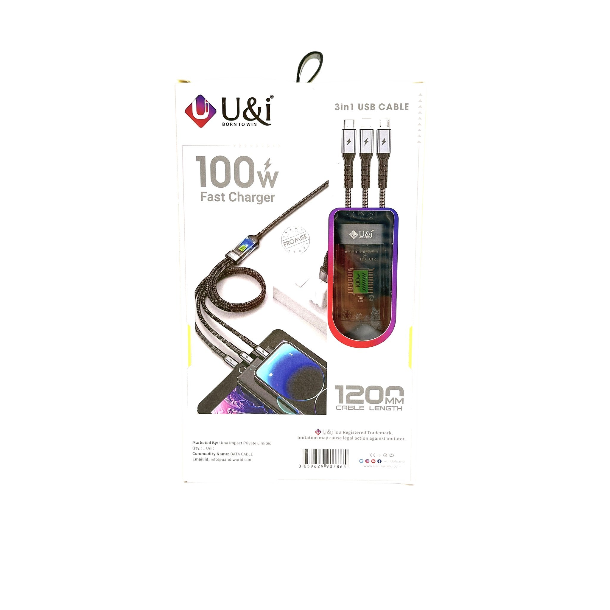 U&I 120W 3In1 Data Cable Trans 3In1 (100 W)