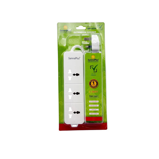 Samraplus Extn-3W 1 m Power Cords and Extensions