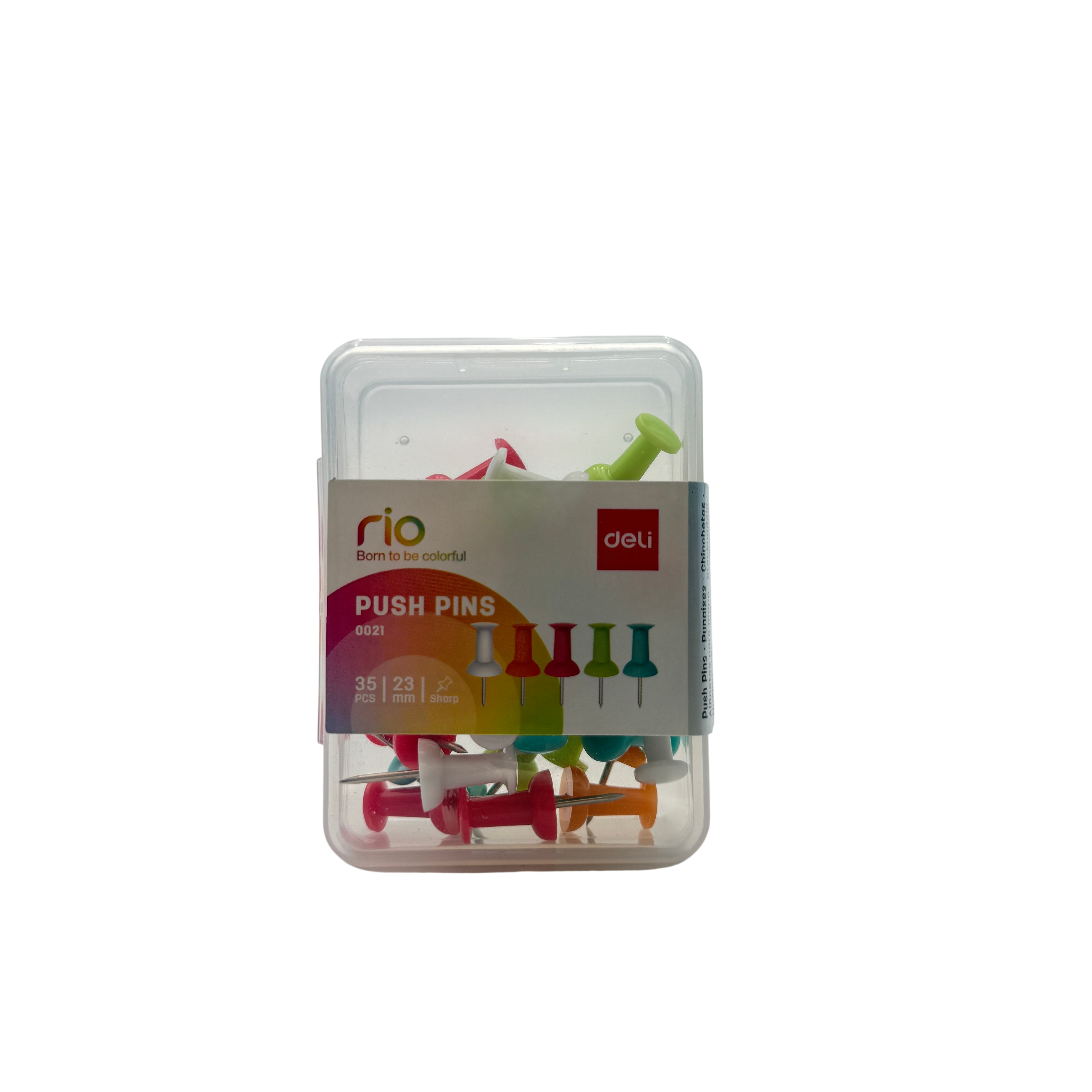 Deli Push Pins Plastic Multicolor 5.5x8x3 CM 50 Pcs 3+
