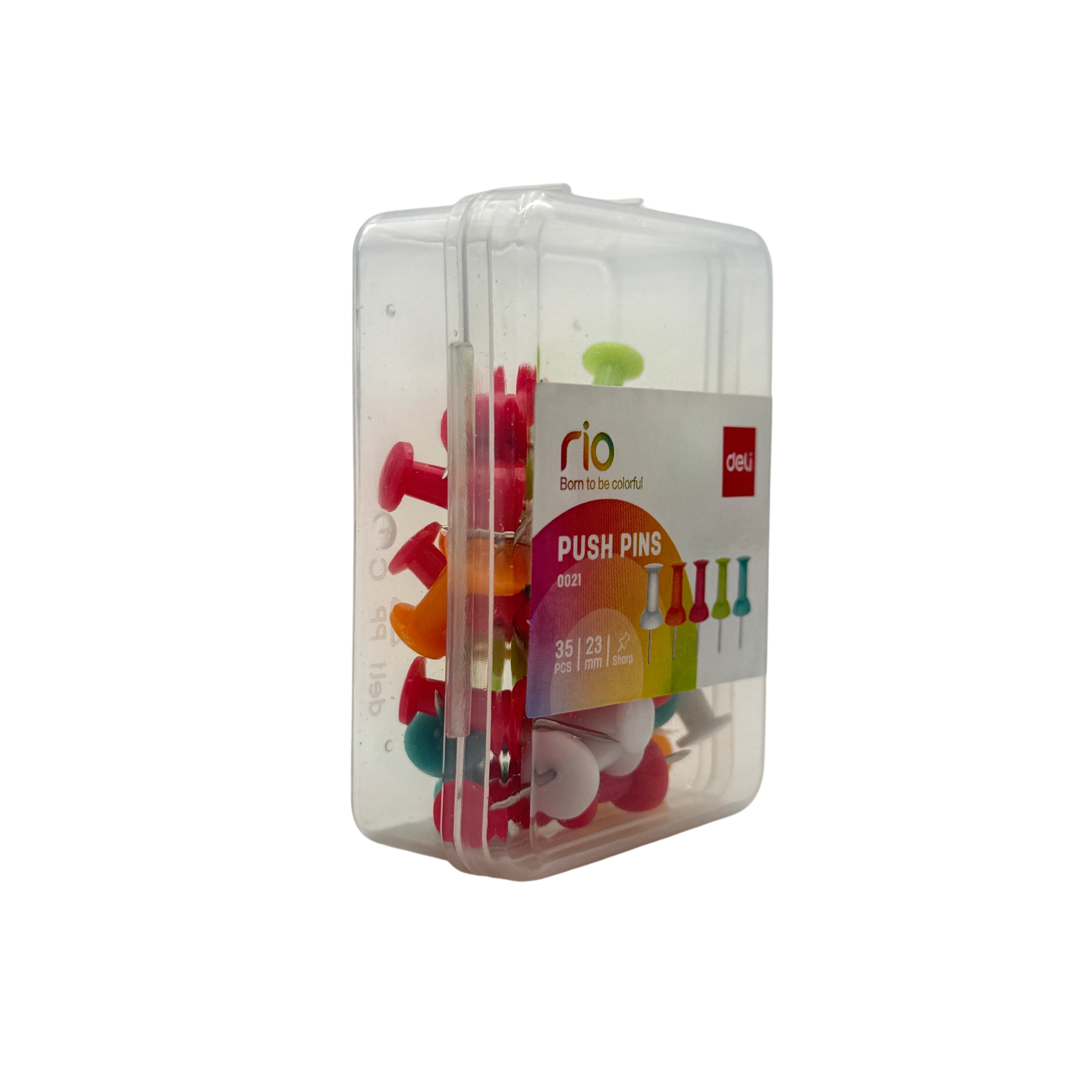 Deli Push Pins Plastic Multicolor 5.5x8x3 CM 50 Pcs 3+