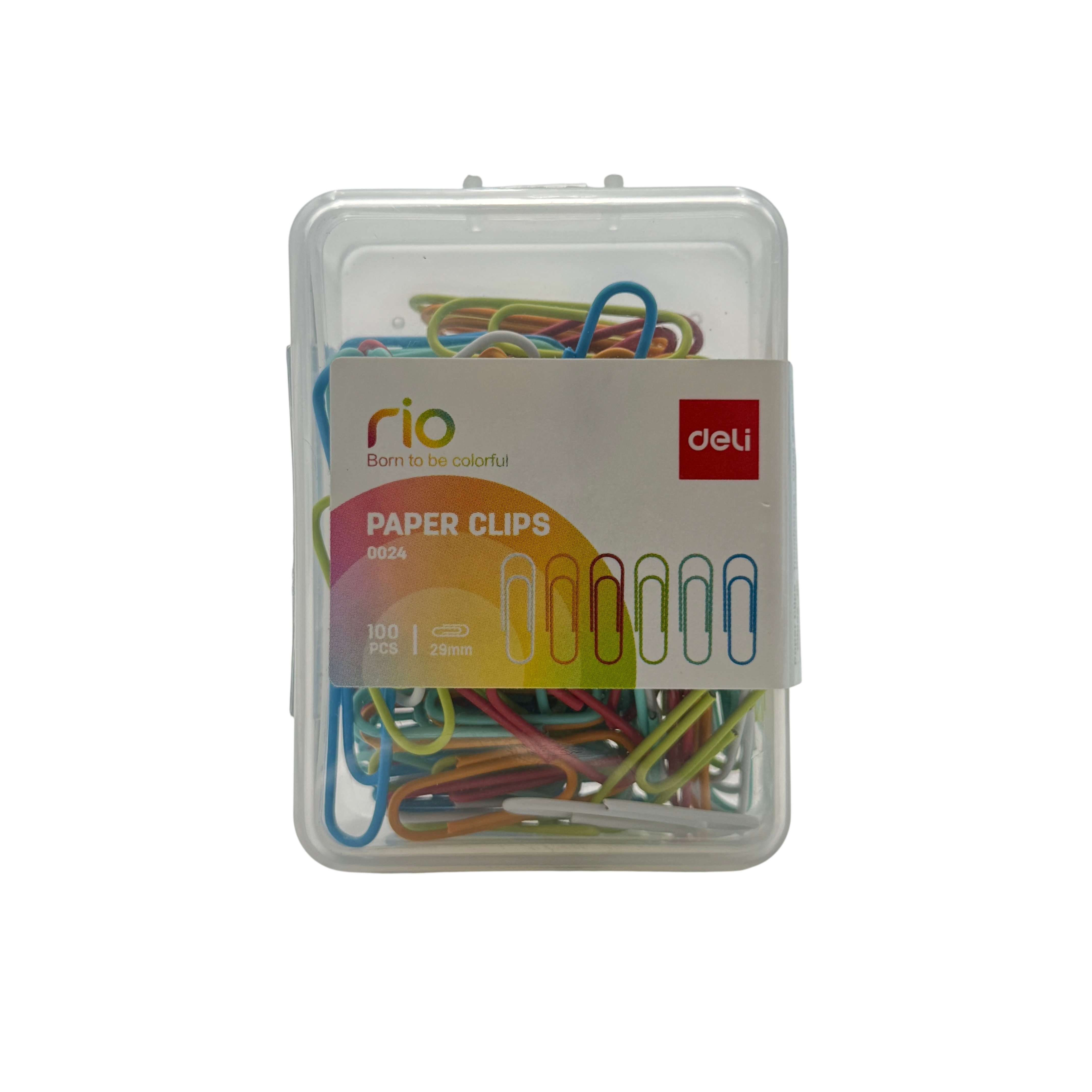 Deli Paper Clips Plastic Multicolor 5x8x3 CM 50 Pcs 3+