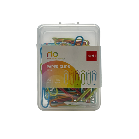 Deli Paper Clips Plastic Multicolor 5x8x3 CM 50 Pcs 3+
