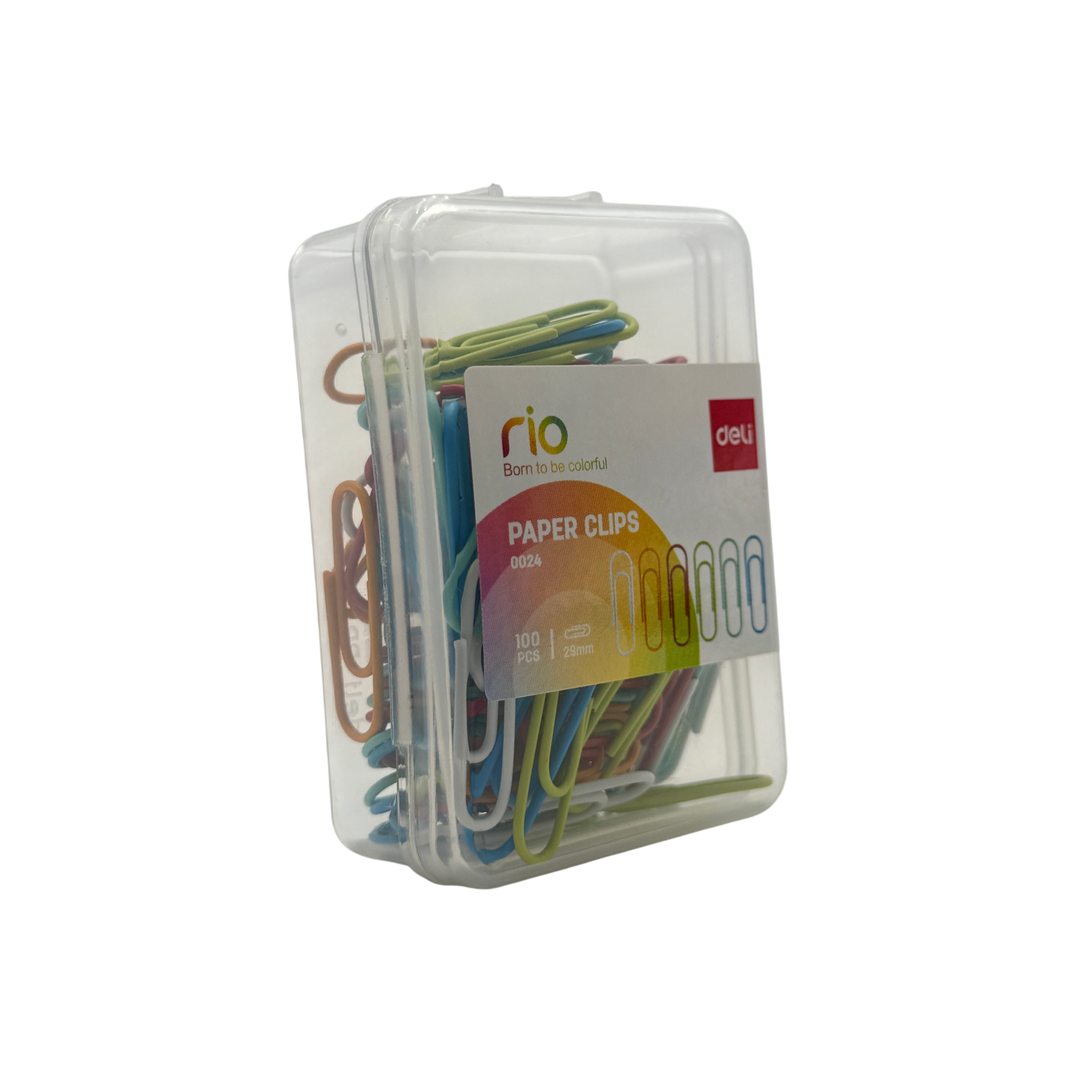 Deli Paper Clips Plastic Multicolor 5x8x3 CM 50 Pcs 3+