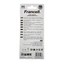 Francell Alkaline AA Battery 10 Pcs 19x8.5x1.5 CM 12+