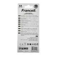 Francell Alkaline AA Battery 10 Pcs 19x8.5x1.5 CM 12+
