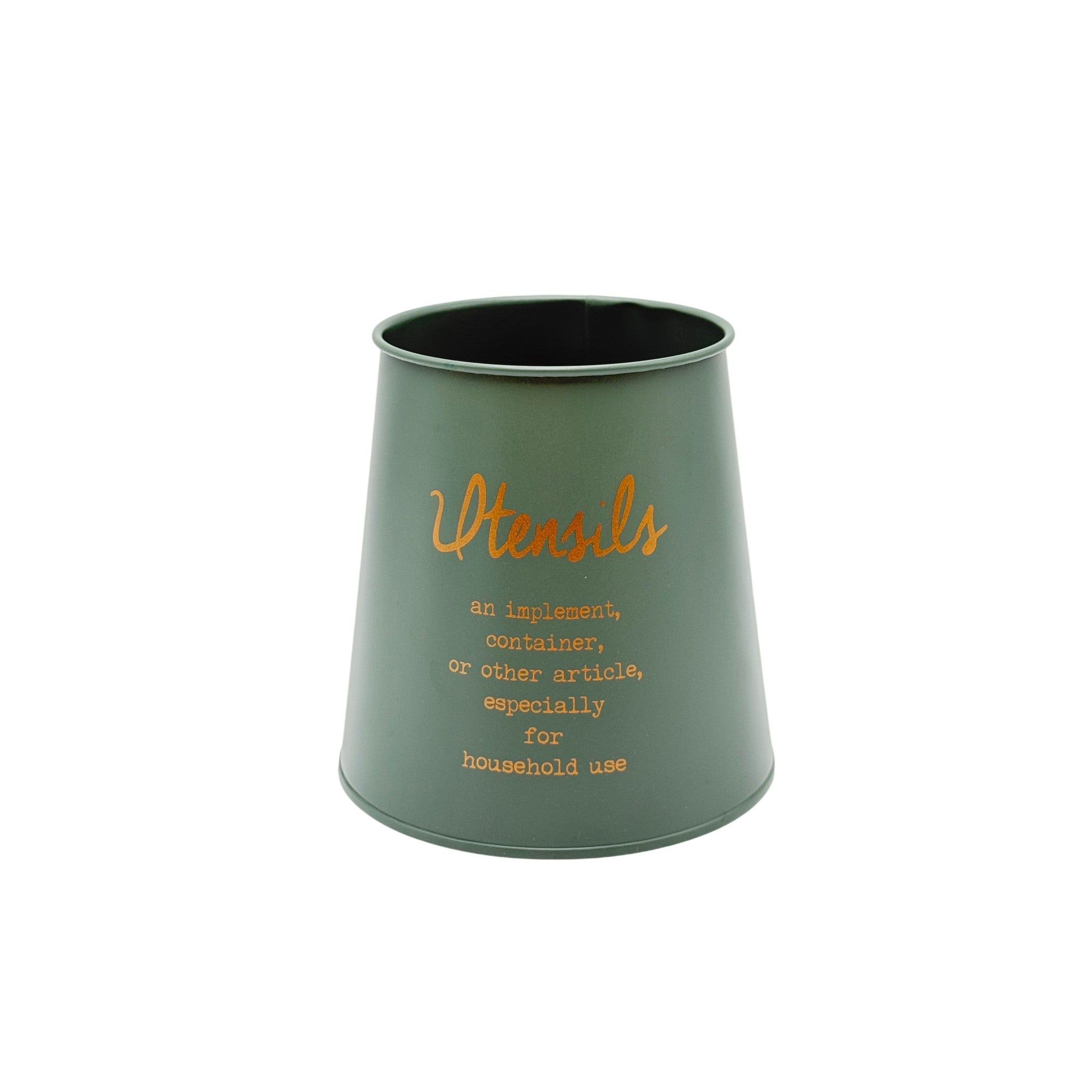 Utensil Holder Galvanized Steel Green 11x14 CM 1 Pcs