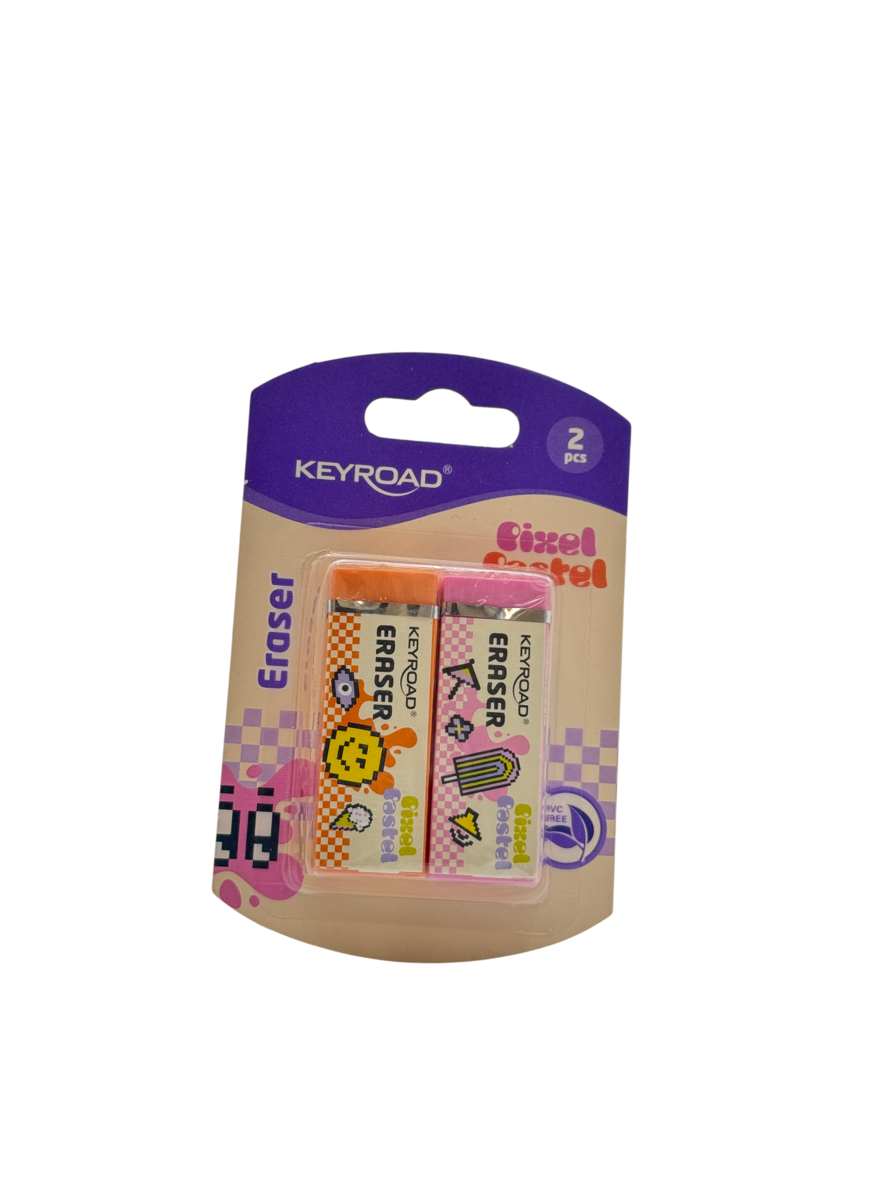 Keyroad Plastic Eraser Set Multicolor 2 Pcs 3+