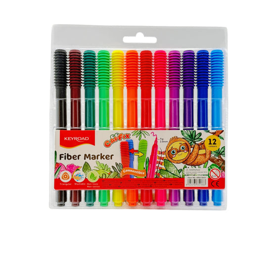 Keyroad 12Pcs Connectible Felt Tip Pen/Clear Pvc Bag