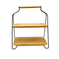Nabela 2 Level Fruit Basket Galvanized Steel Black 27x20x29