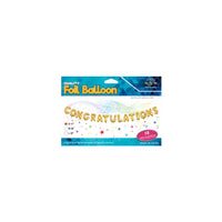 HK Balloons Plastic Gold 15x10x0.1 CM Congratulations 3+