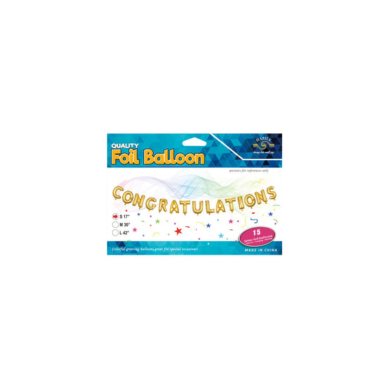 Hk Balloons Plastic Gold Congratulations 16 inch