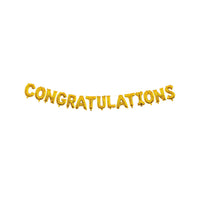 HK Balloons Plastic Gold 15x10x0.1 CM Congratulations 3+