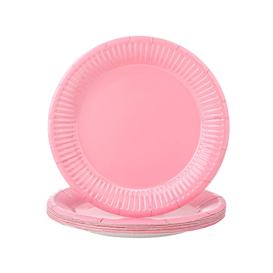Disposable Tableware Paper Plates Pink 9 inch 10 pcs
