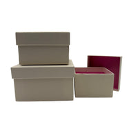 Gift Box Paper Beige 8.5x8.5x5 CM 3+