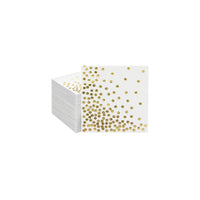 HK Disposable Tableware Paper White Gold Polka Dots 25 CM 20