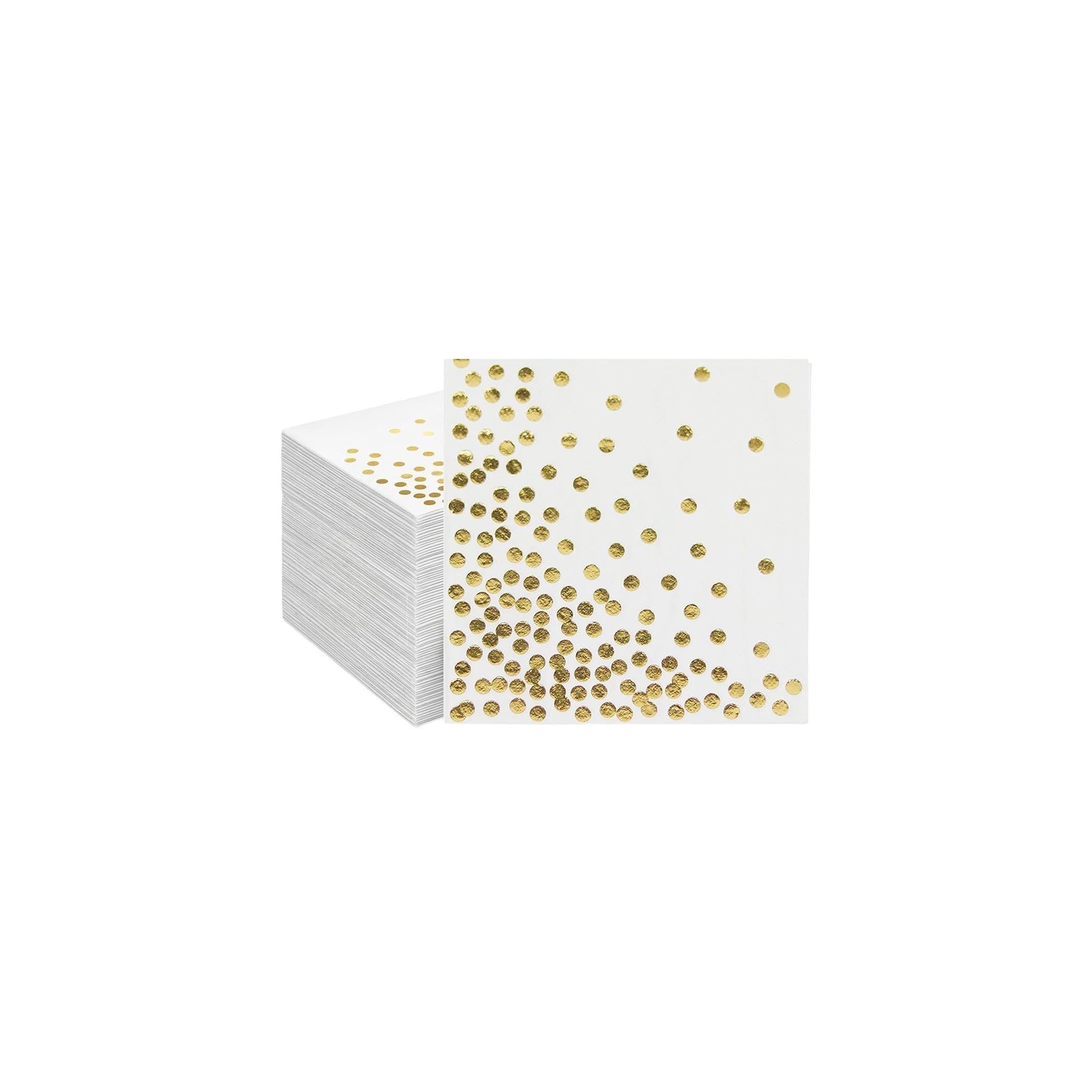 HK Disposable Tableware Paper White Gold Polka Dots 25 CM 20