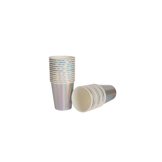 Disposable Tableware Paper Cup Silver 250  ml 8 pcs