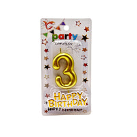 Cake Accessories Candle Number Gold Silver