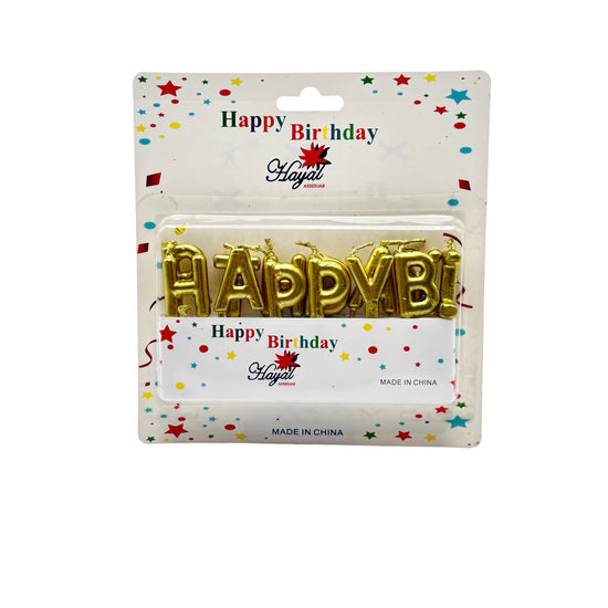 Cake Candle Happy Birthday Gold