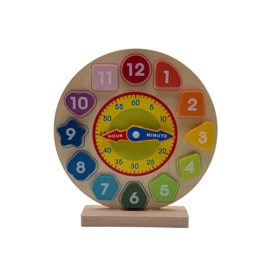 Safari Wooden Clock Toy