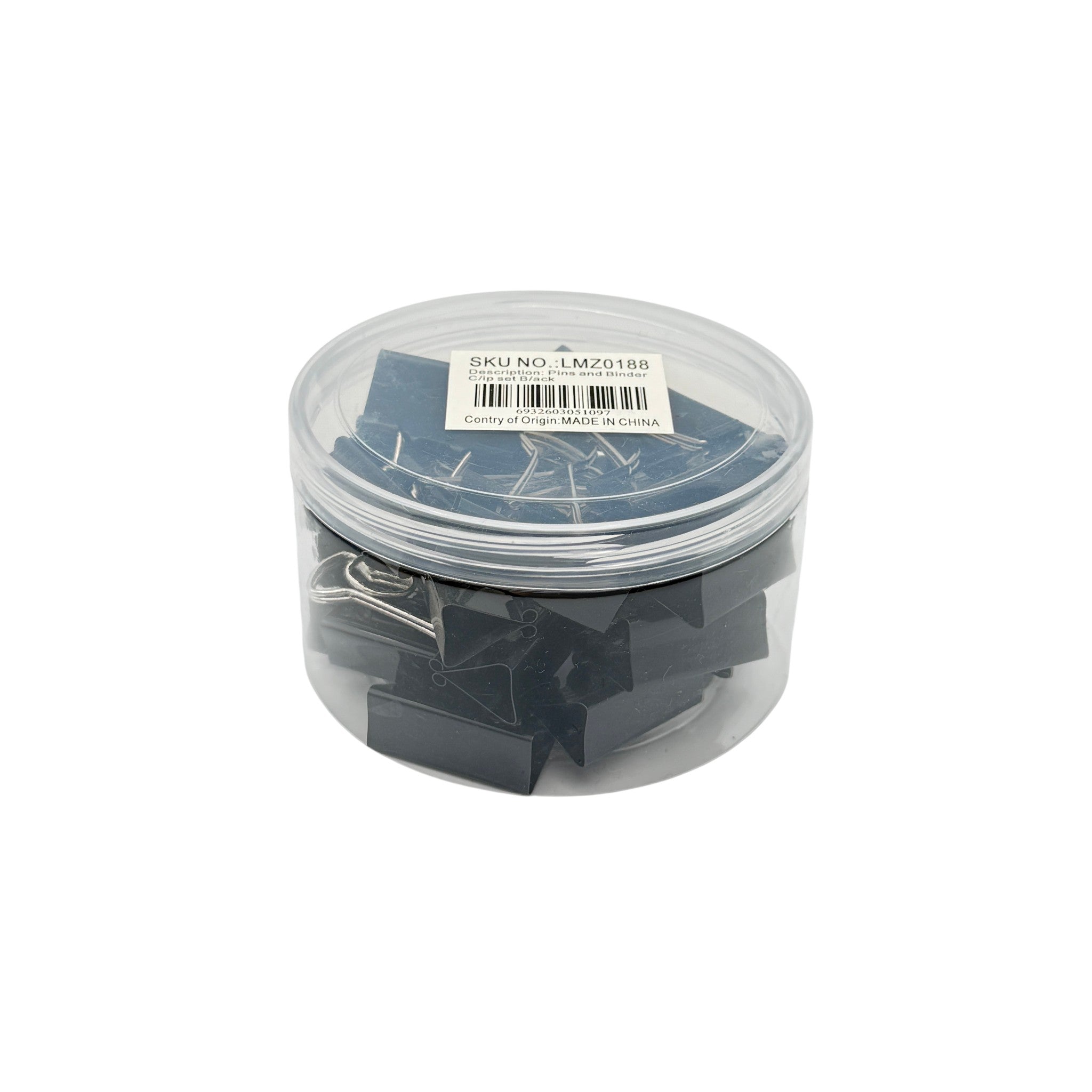 Hk Binder Clips Plastic Black 5x5x5 CM Pins and Binder Clip
