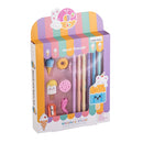 Hk Pencil Plastic Multicolor 5x5x5 CM Pencil and Eraser Set