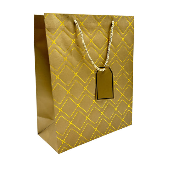 Medium Gift Bag with Geometric Pattern Assorted Colors