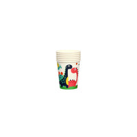 Hk Disposable Tableware Plastic Multicolor Dinosaur Cup 10 P