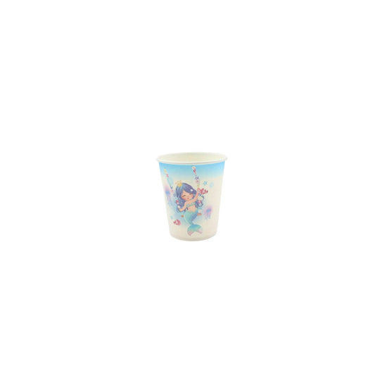 Disposable Tableware Paper Seashell Mermaid Cup Multicolor