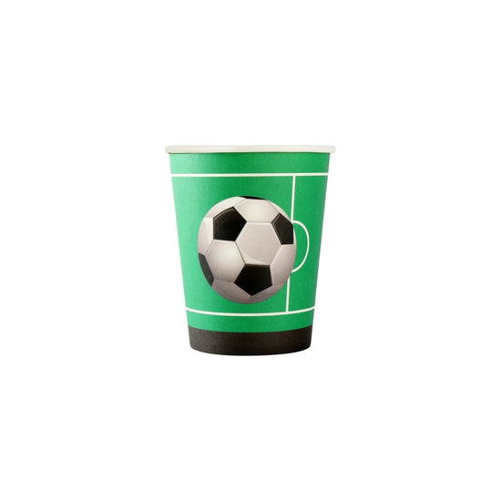 Disposable Tableware Paper Cup 9 cm Green Soccer
