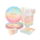 Hk Disposable Tableware Plastic Multicolor Party Set 3+ 20x2