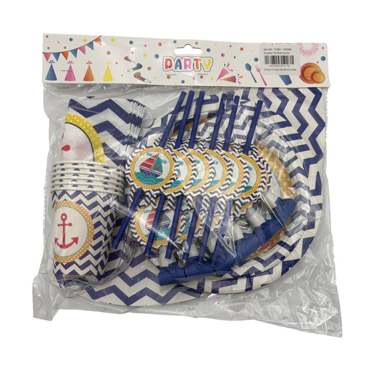 Disposable Tableware Ship Whale Party Set
