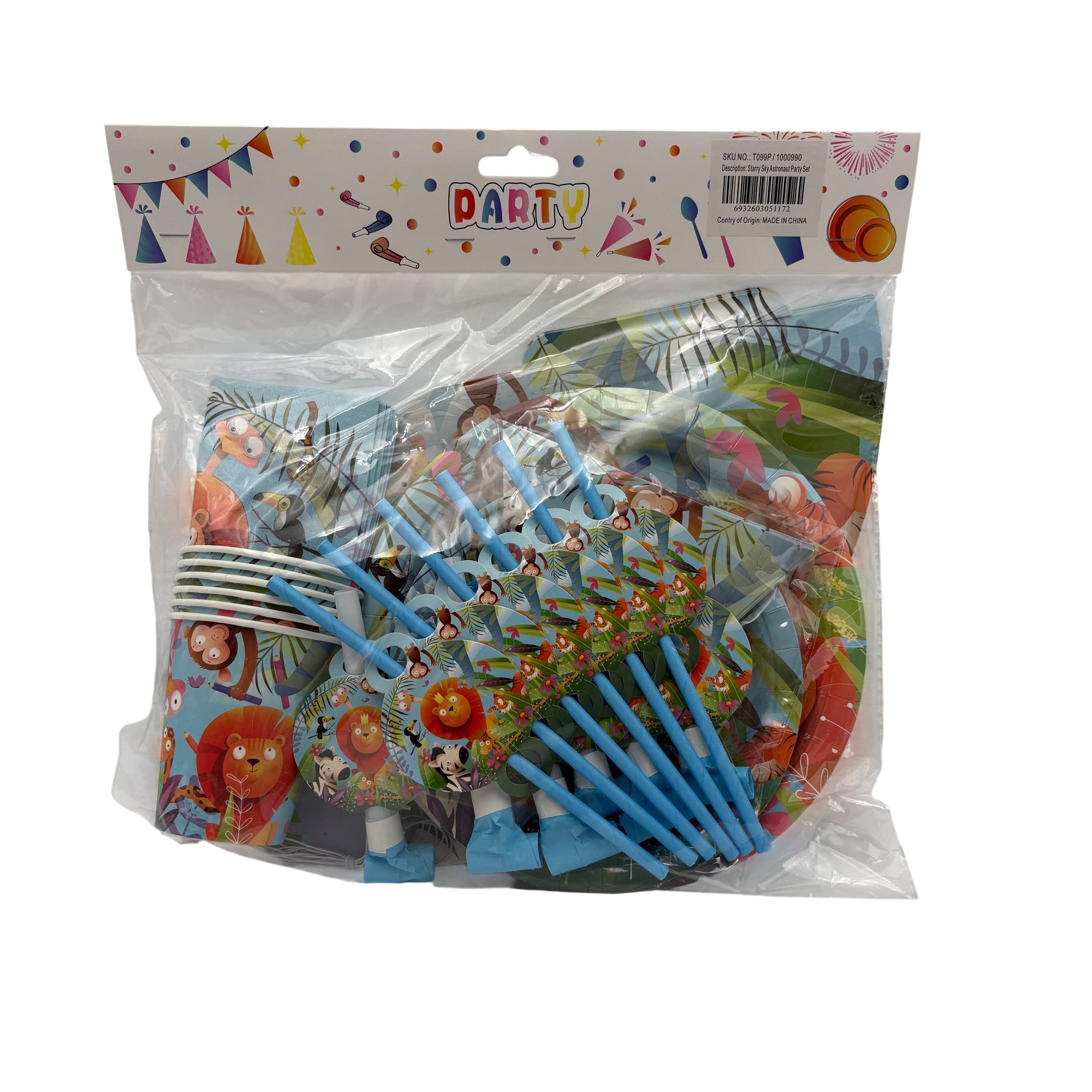 Hk Disposable Tableware Plastic Multicolor Party Set 20x20x8