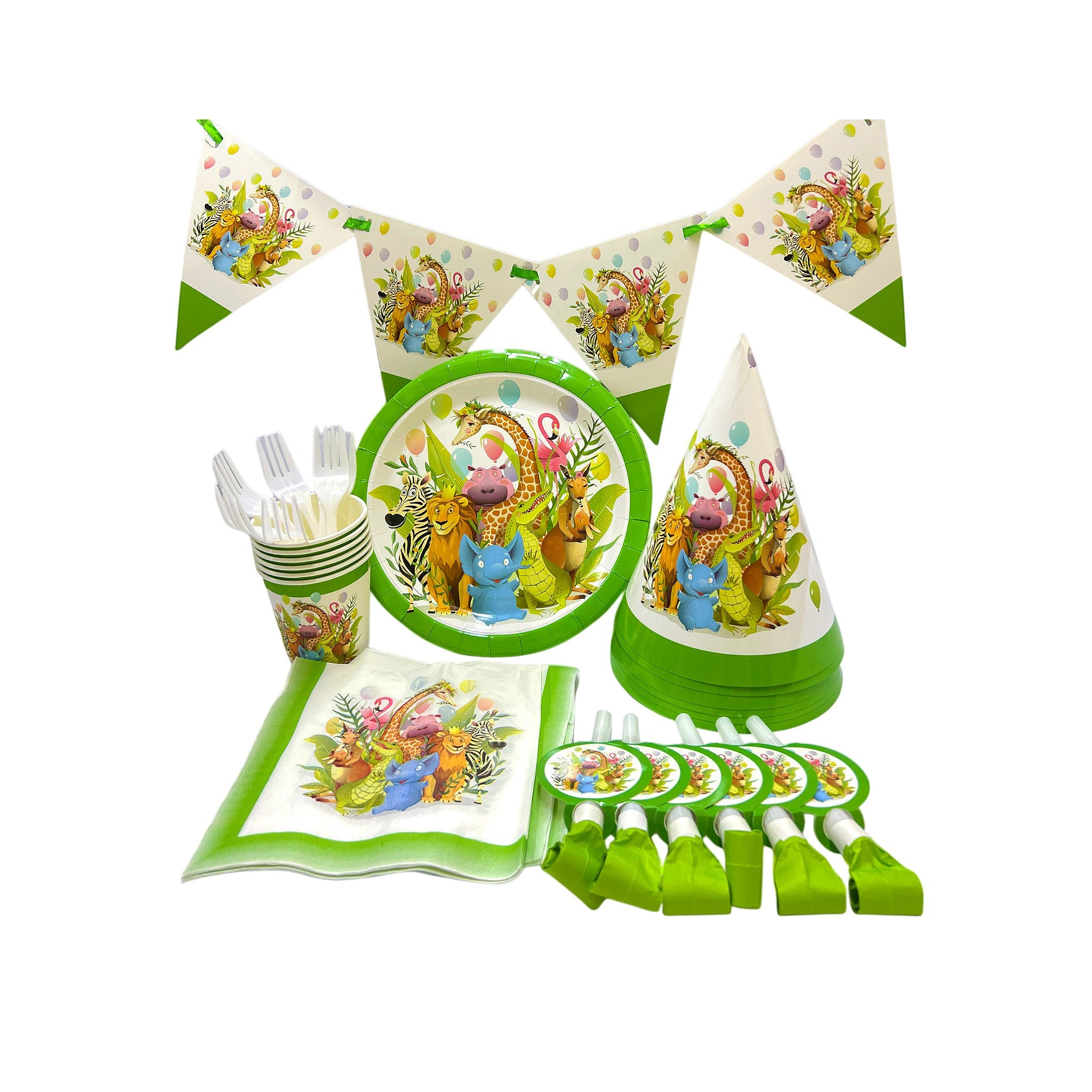 Hk Disposable Tableware Plastic Multicolor Party Set 20x20x8