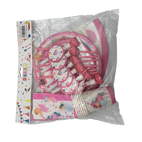 Disposable Tableware Rose Red Diamond Unicorn Party Set