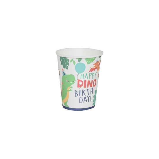 Disposable Tableware Paper Cup Blue Ringed Dinosaur 10 pcs