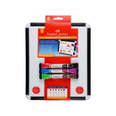 FABER-CASTELL WHITEBOARD (30X25CM) + 3 BI-COLOUR MARKERS SET