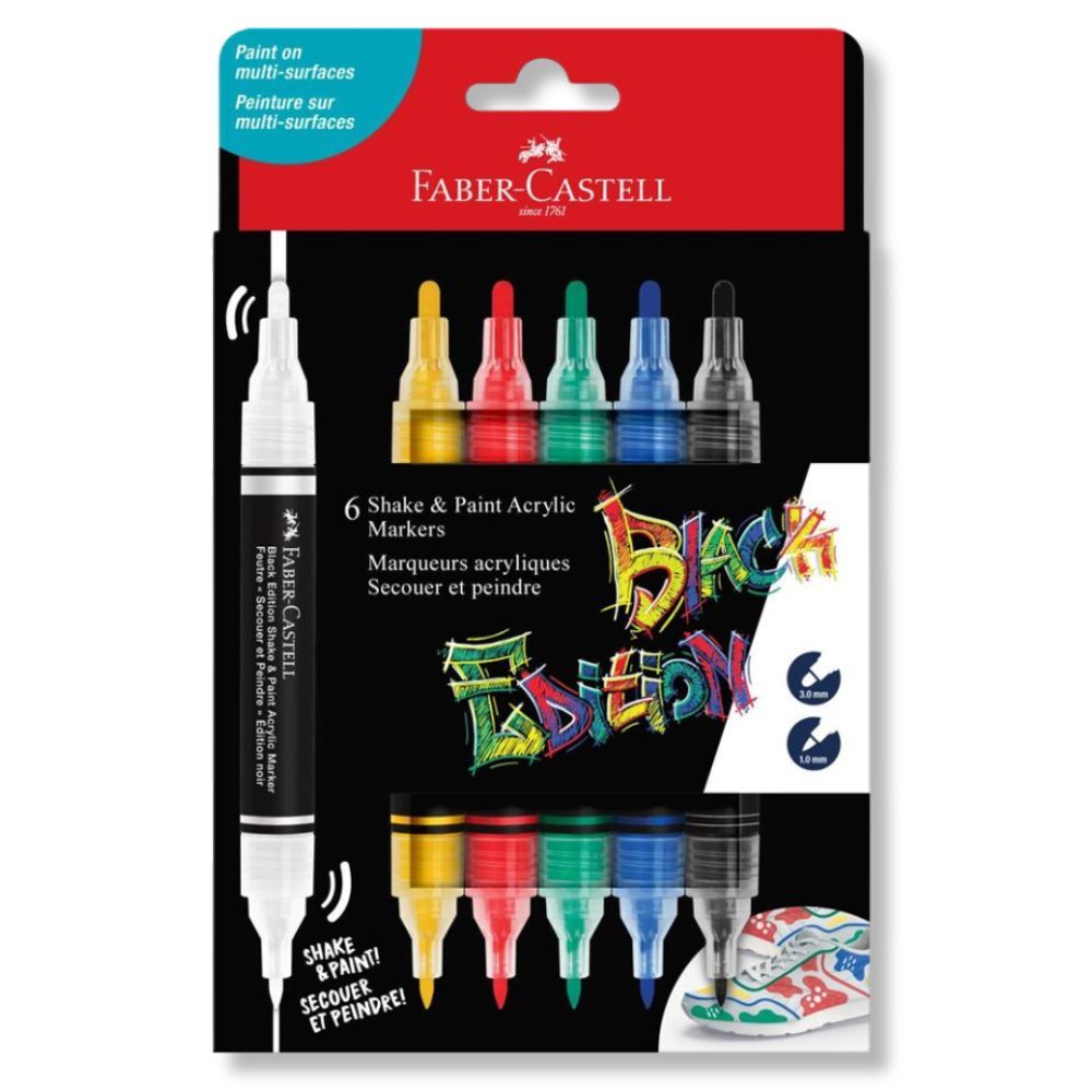 FC BLACK EDITION ACRYLIC MARKERS, SET OF 6, CLASSIC COLOURS