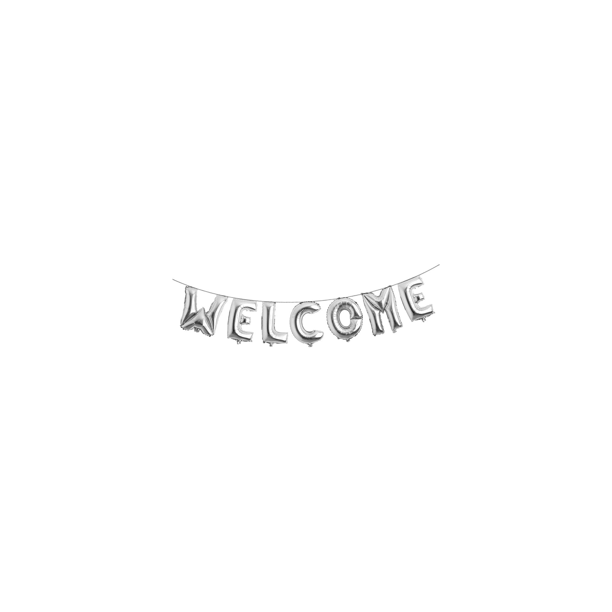 HK Balloons Plastic Silver 15x10x0.1 CM Welcome 3+