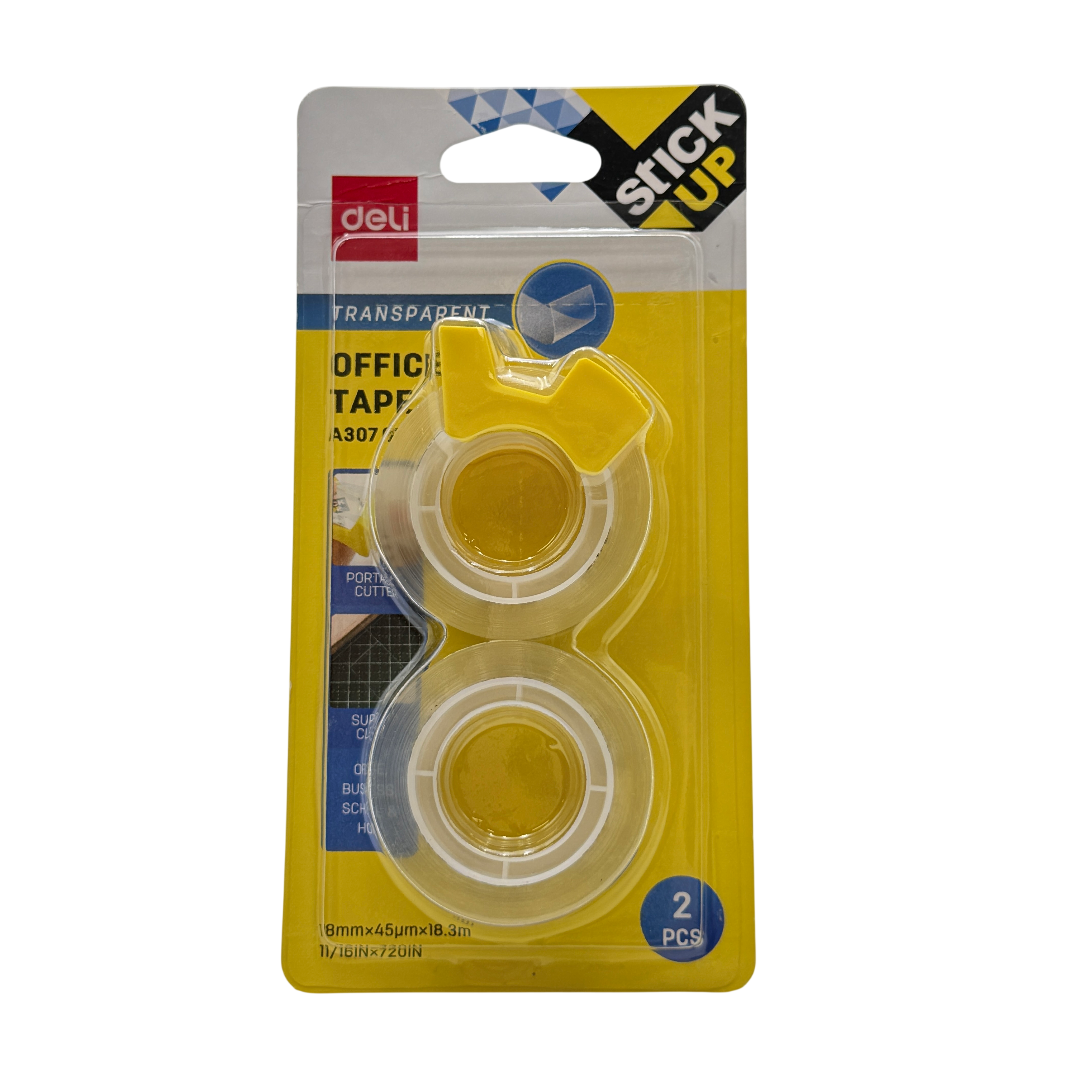 Deli Adhesive Tape Plastic White 8x11x4.5 CM 2 Pcs 3+