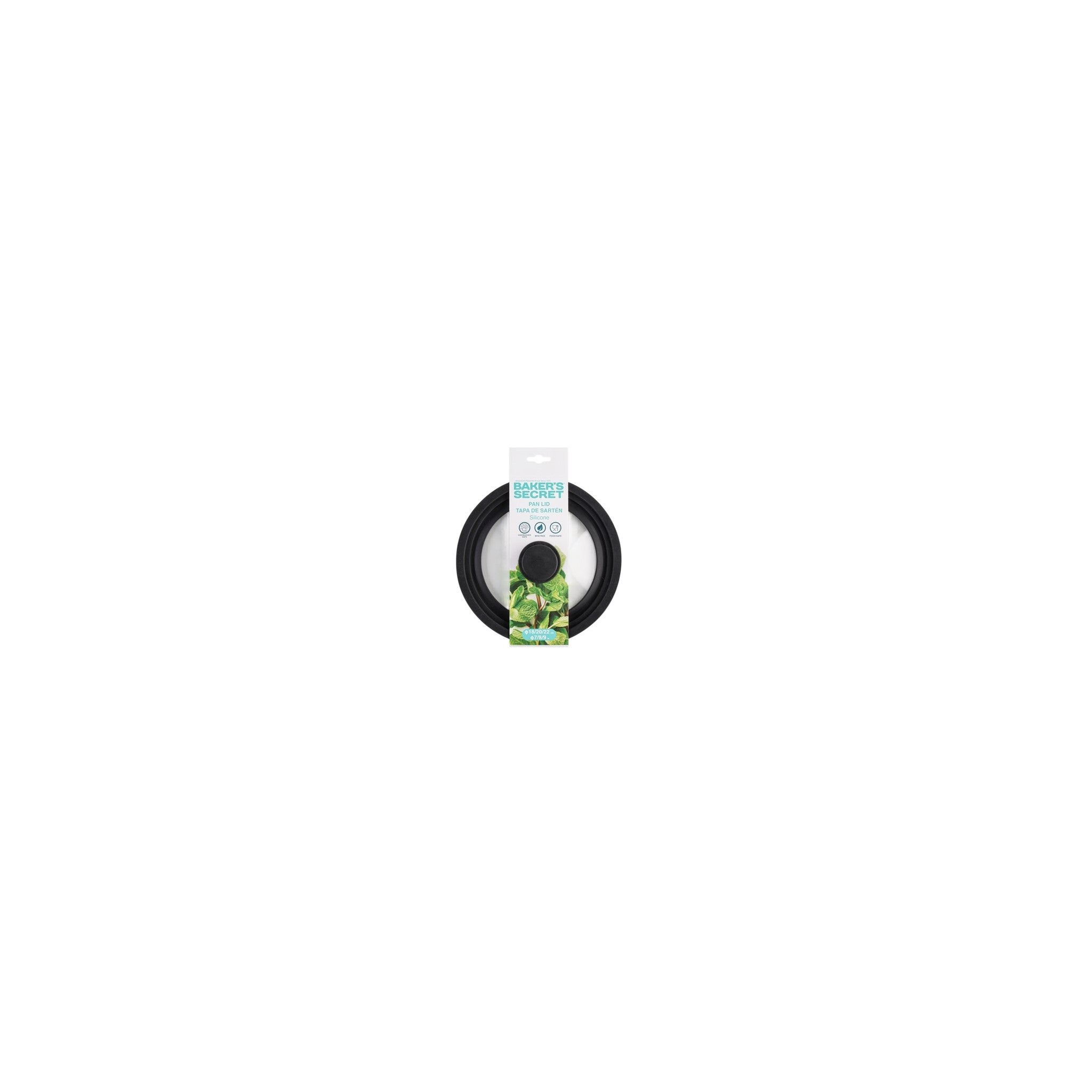 Fry Pan 80% Glass+20% Silicone Black 22 CM