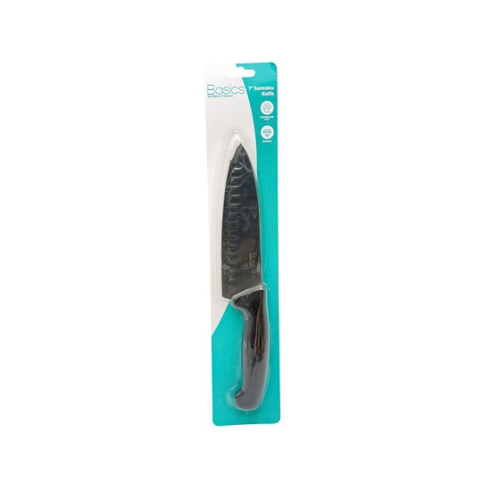 Stainless Steel 7 inch Santoku Knife Black