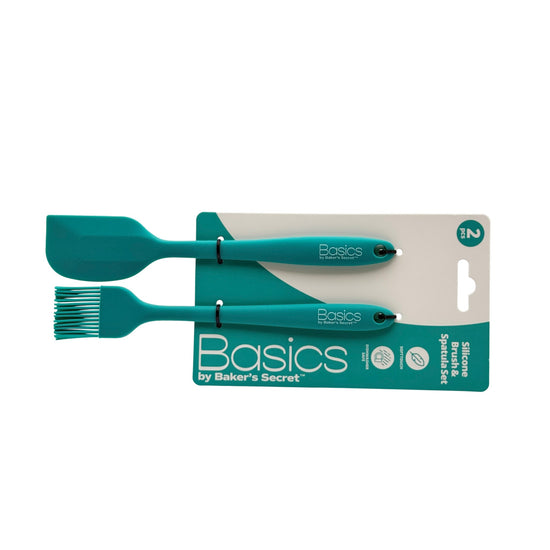 Silicone Brush and Spatula Set of 2 Green