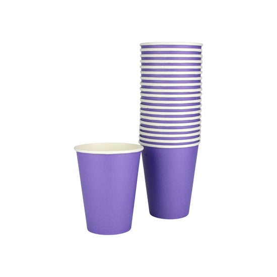 Disposable Tableware Paper Cup Purple 250  ml 8 pcs