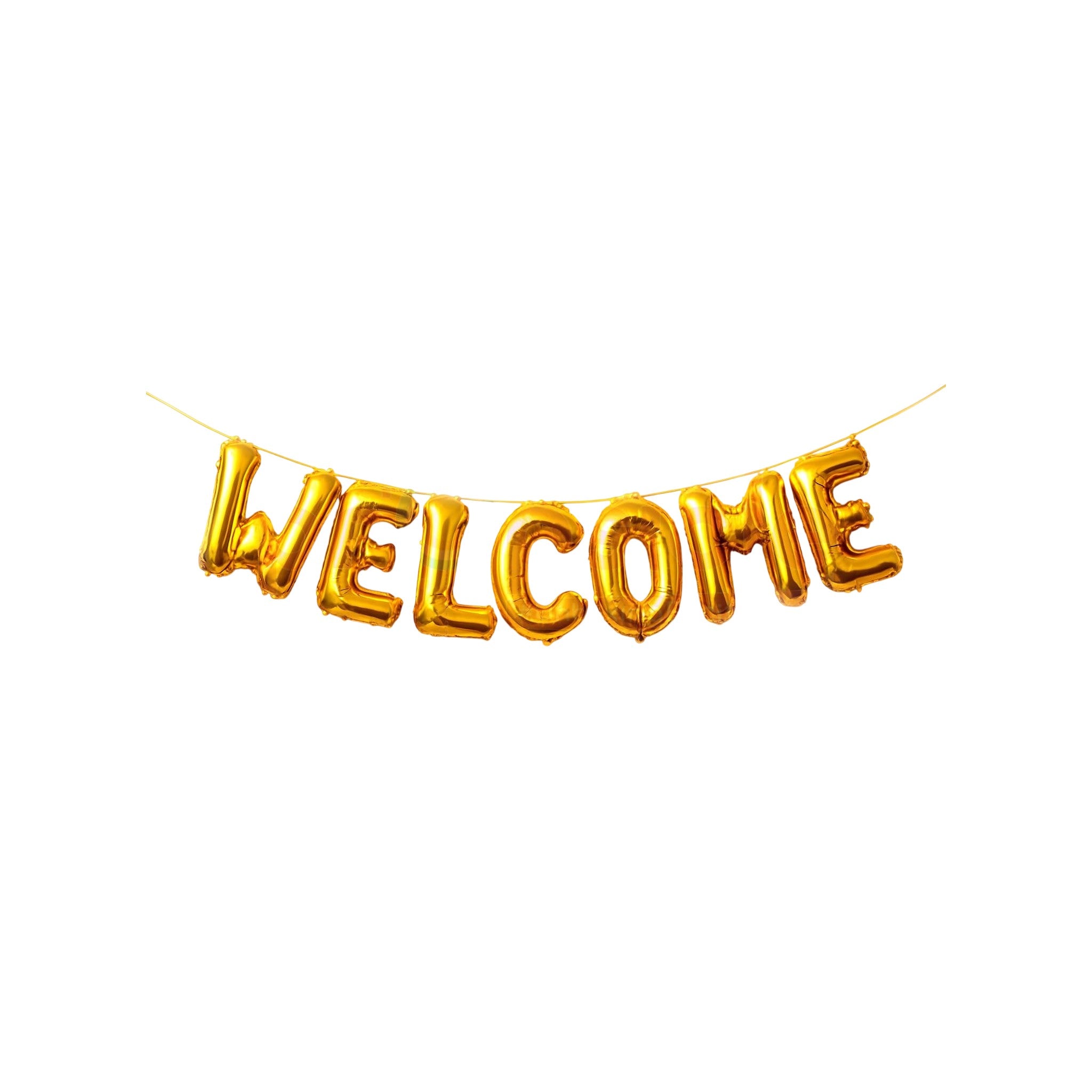 HK Balloons Plastic Gold 15x10x0.1 CM Welcome 3+