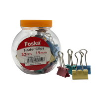 Binder Clips Plastic Multicolor 32 Pcs