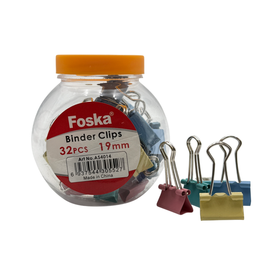Binder Clips Plastic Multicolor 32 Pcs