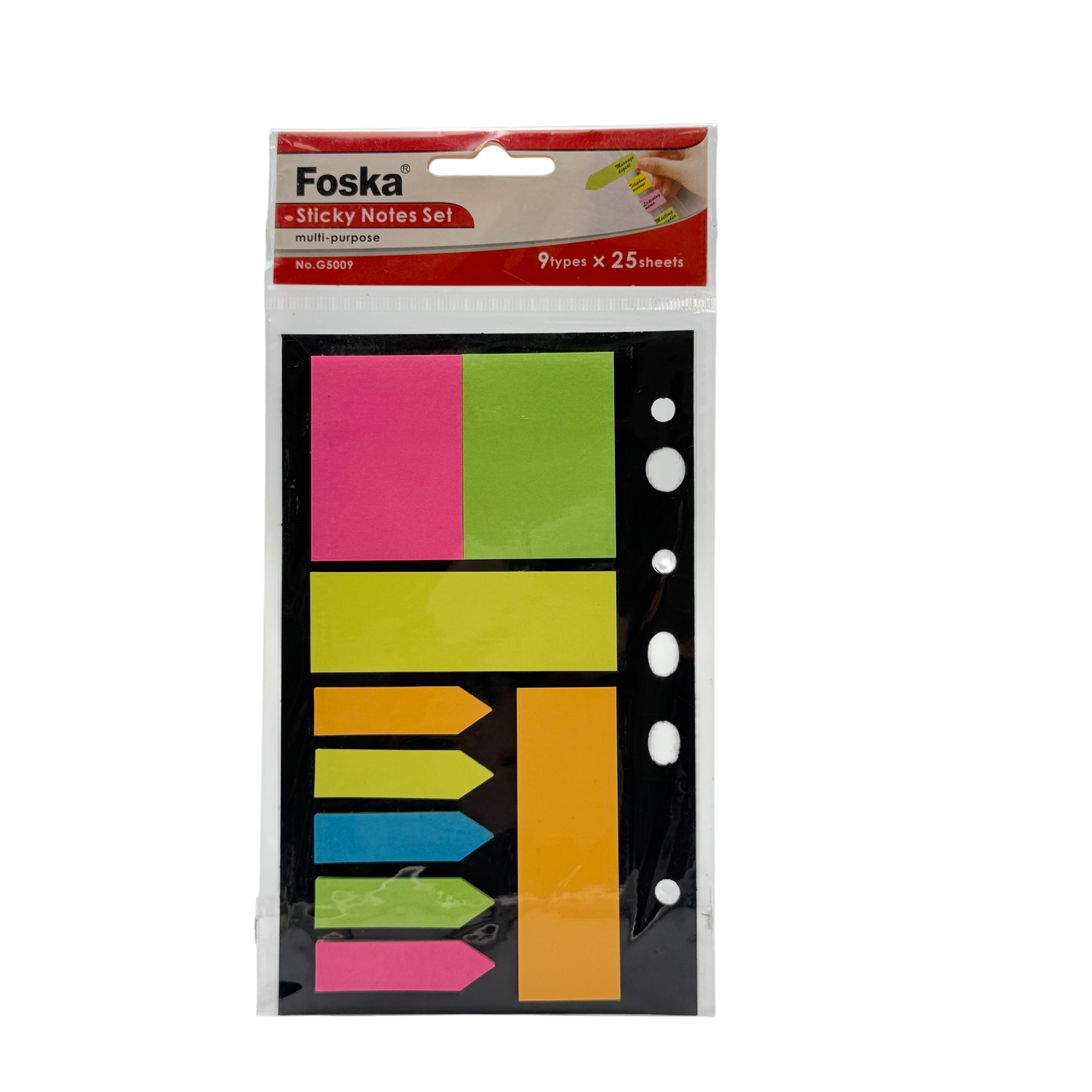 Sticky Notes Plastic Multicolor 9 Pcs