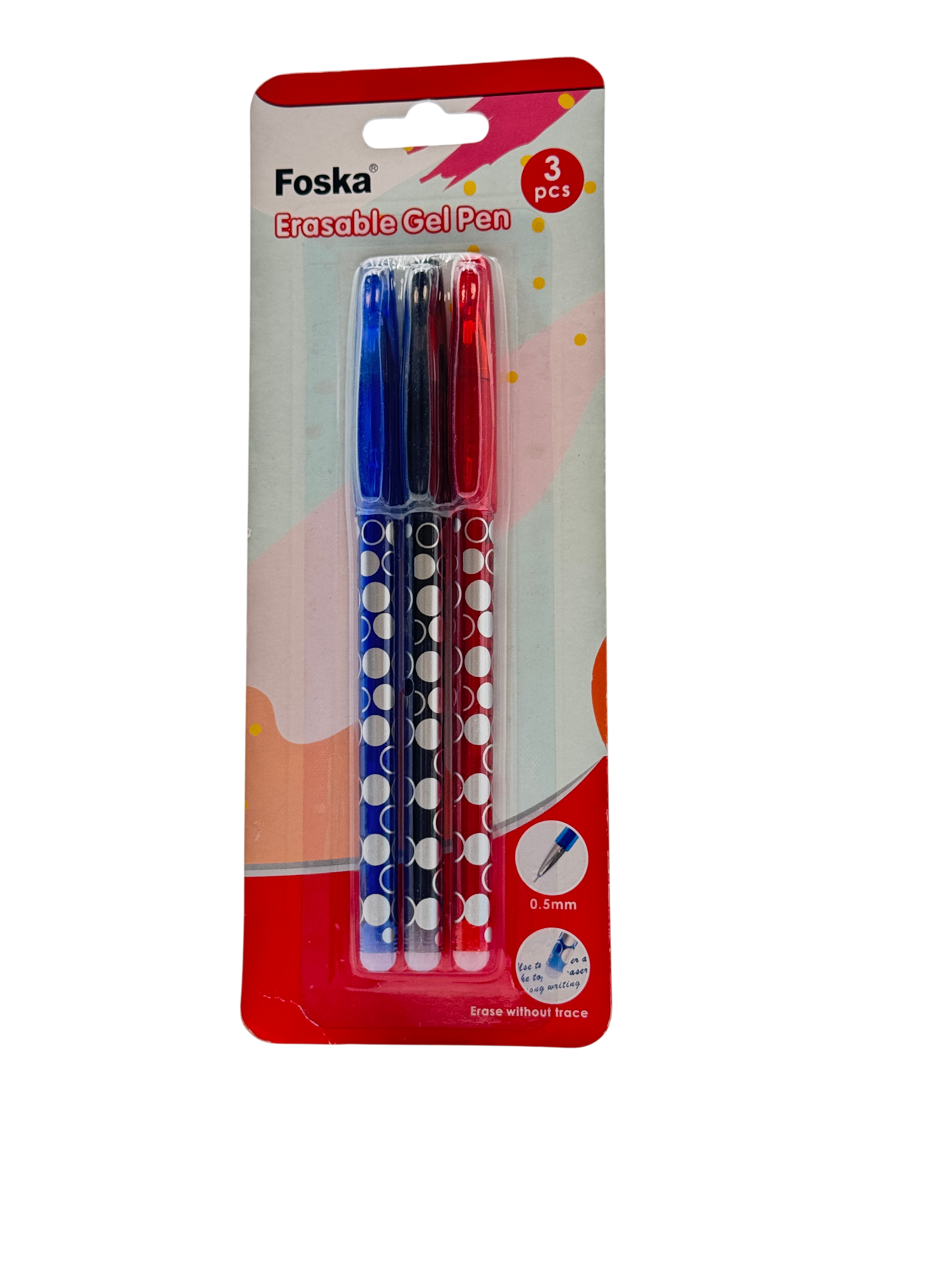 CH Gel Pen Plastic Assorted Colors 3 Pcs